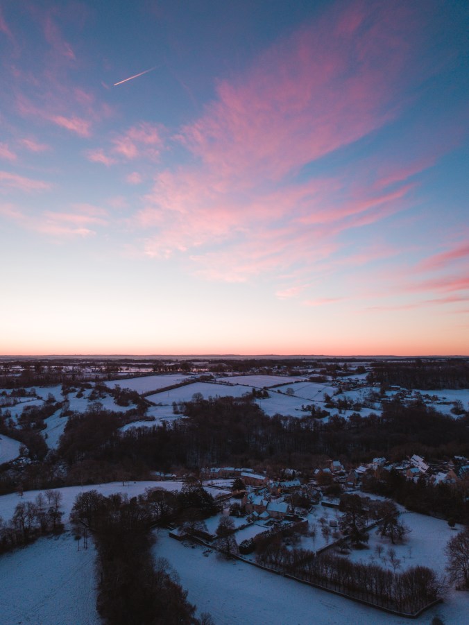 Drone View of Sunrise Near Our House