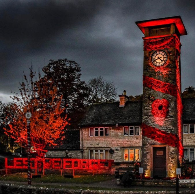 Commemorative Poppies In Our Local Town, Nailsworth
