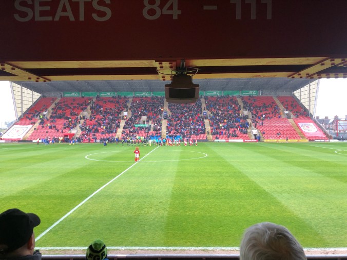 FGR Lining Up at Gresty Road, Crewe Alexandra