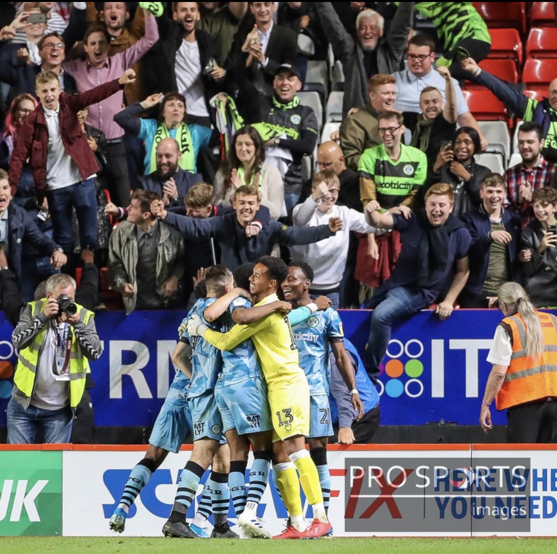 Celebrating The Winning Goal At Charlton