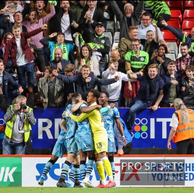 Celebrating The Winning Goal At Charlton