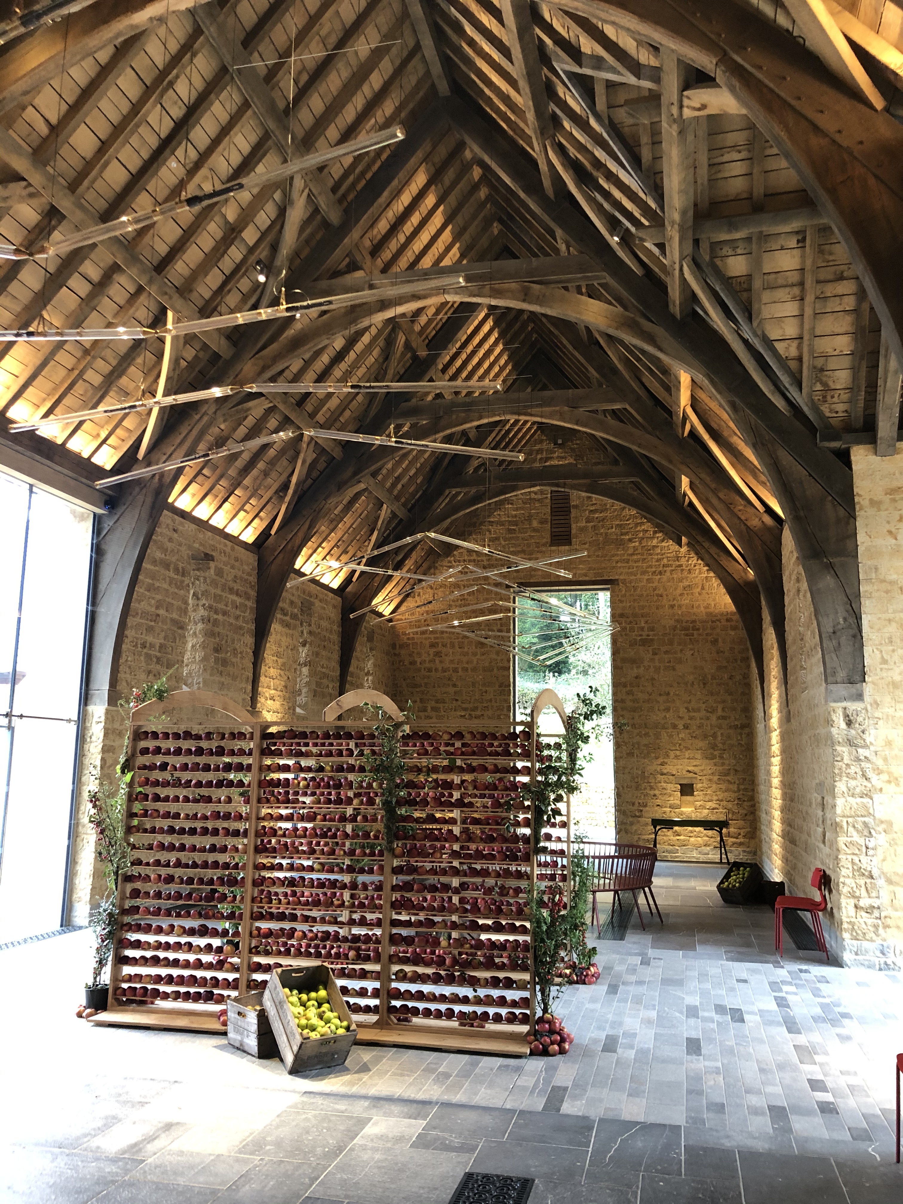 The Newt Reception: Apple Display And Roof Sculpture