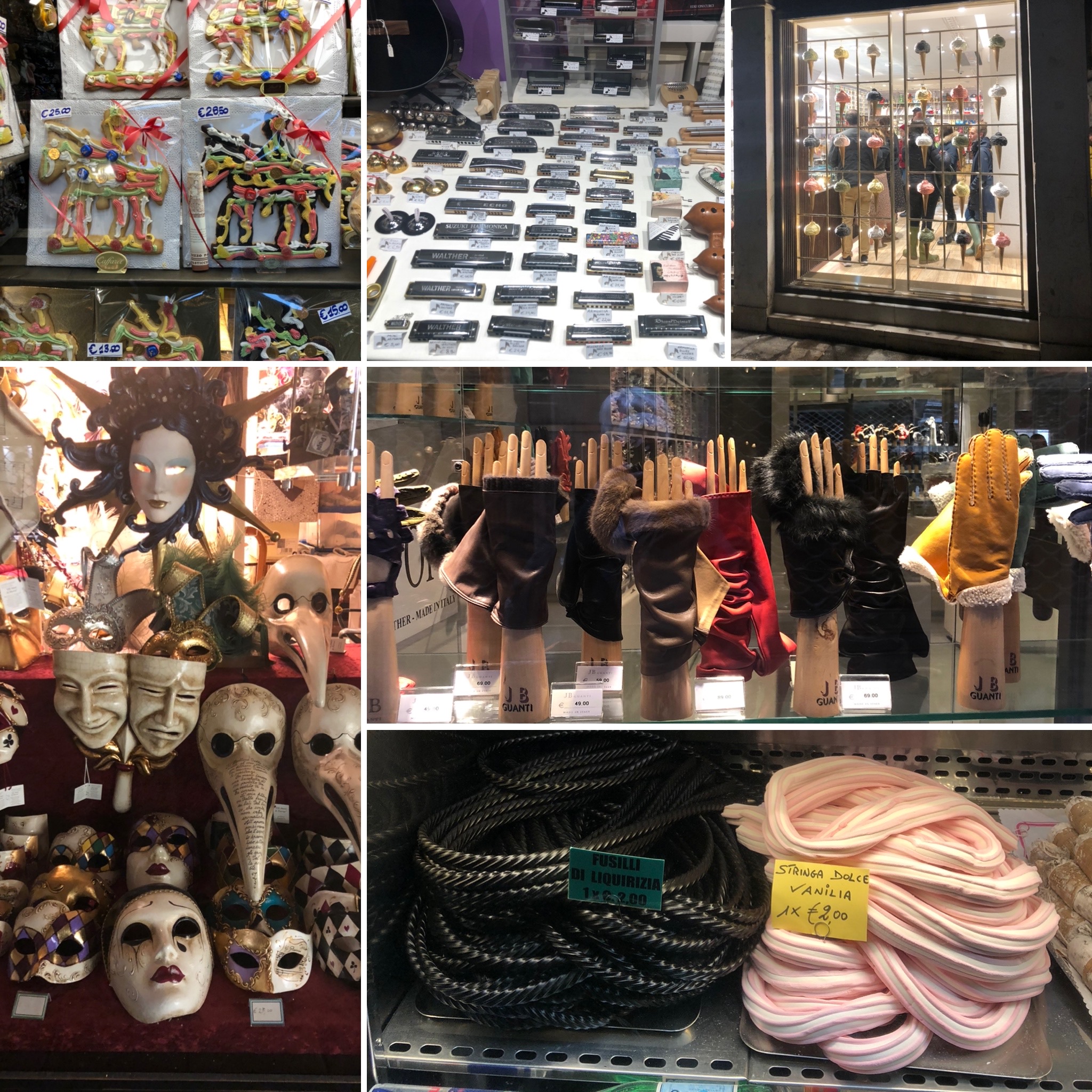 Traditional Sugar Biscuits, Harmonicas, Ice Creams, Masks, Gloves and Sweets