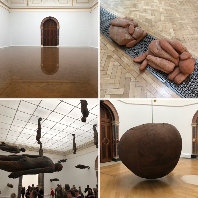 Host (2019), Piles (2018), Lost Horizon (2008) and Fruit (1993) By Antony Gormley At The Royal Academy