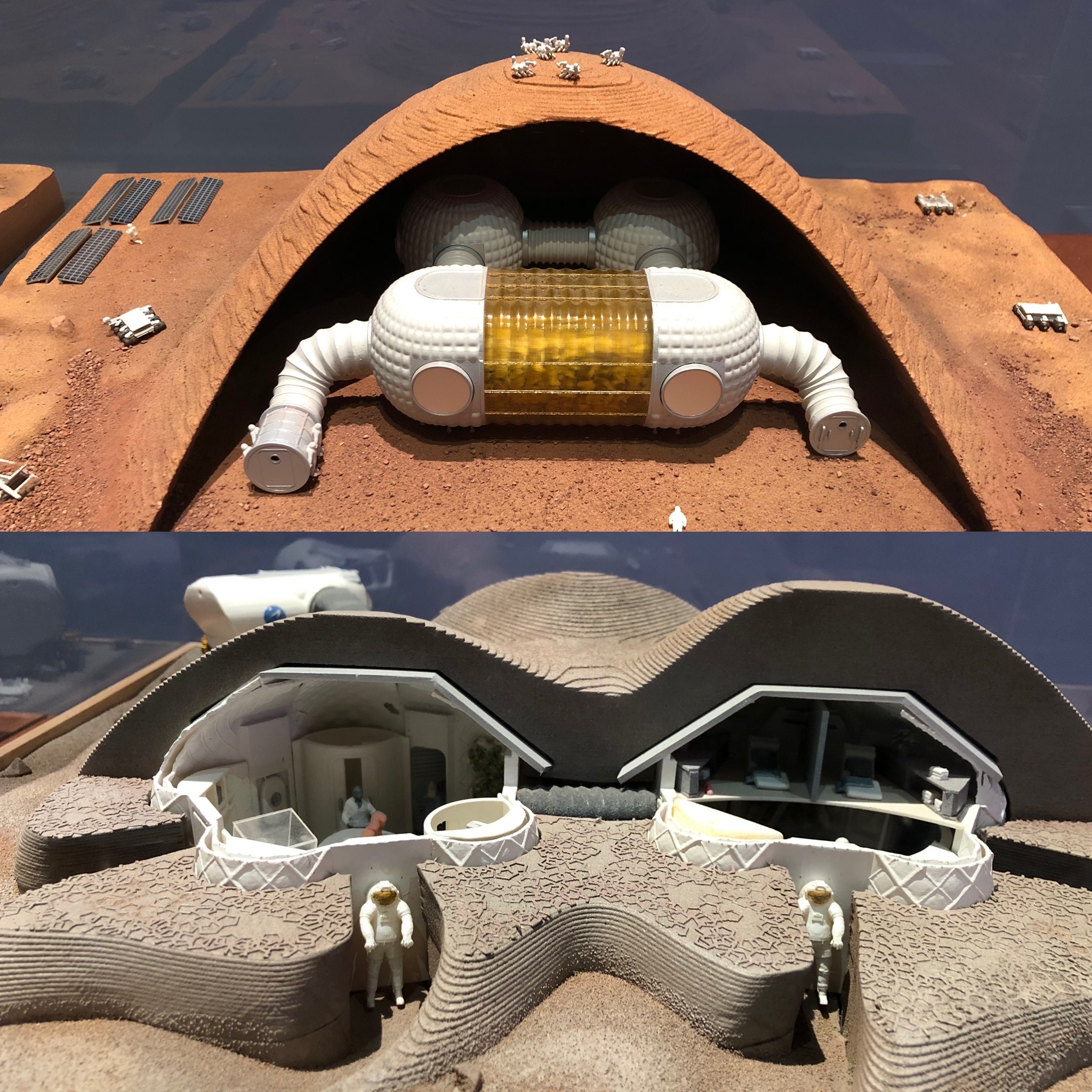 Models Of Habitats Designed For Robot Builds and Human Habitation On Mars