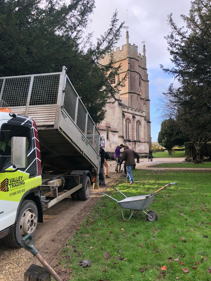 Gravel Laying In Horsley Churchyard