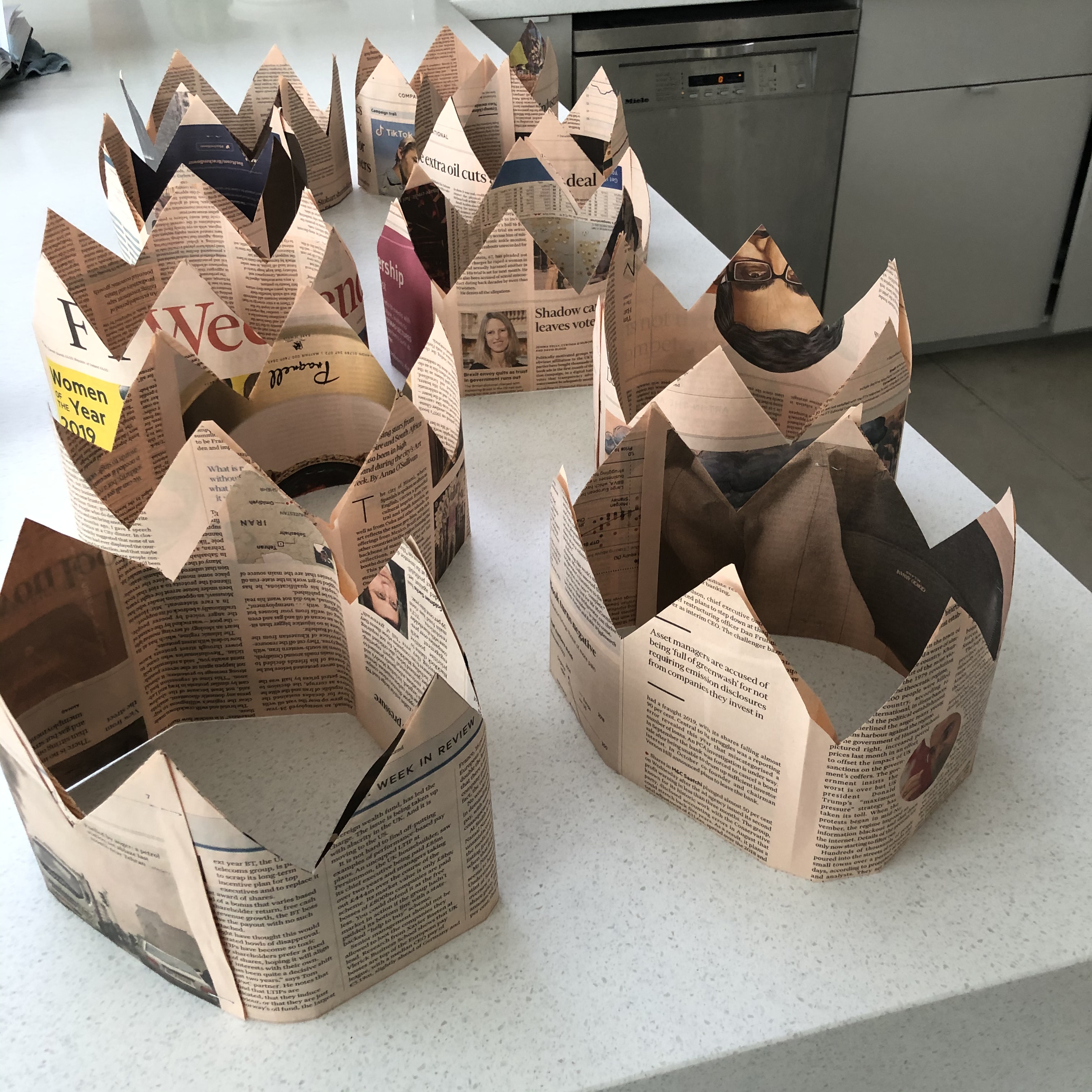 First Batch Of Christmas Paper Hats