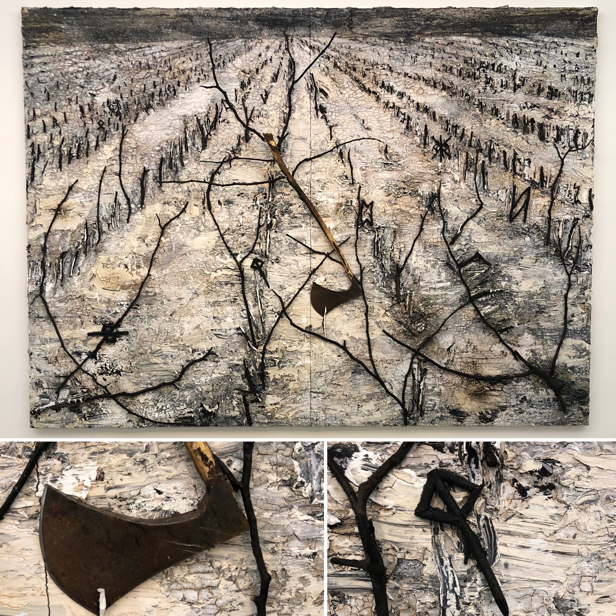 Anselm Kiefer Painting at The White Cube Gallery - Standing Back And Up Close