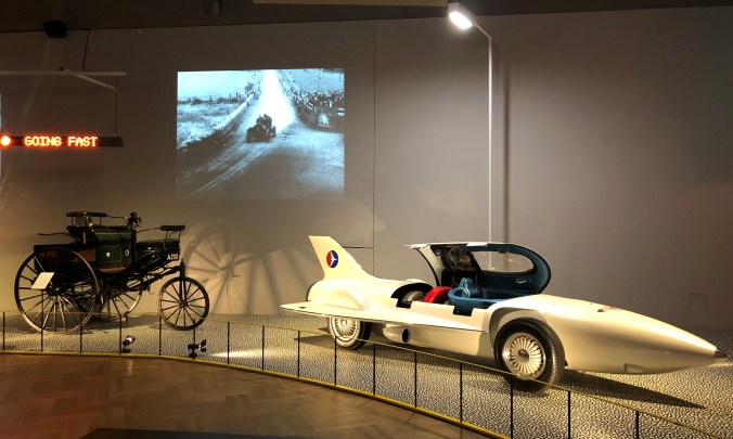 The First Automobile (Benz Patent Motorwagen) And The Firebird Concept Car Capable Of Going 20 Times Faster in 1953