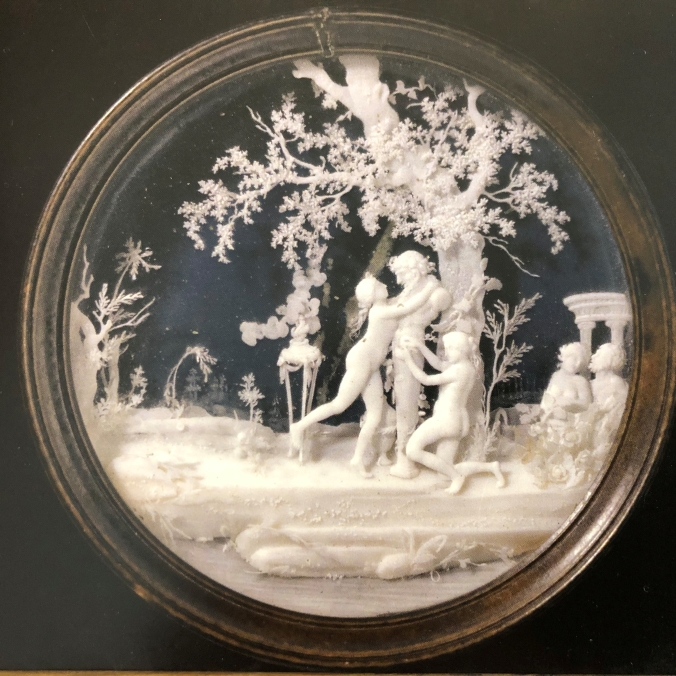 Late 18th Century Ivory Carving - Incredible Detail In A 6cm Diameter Minature