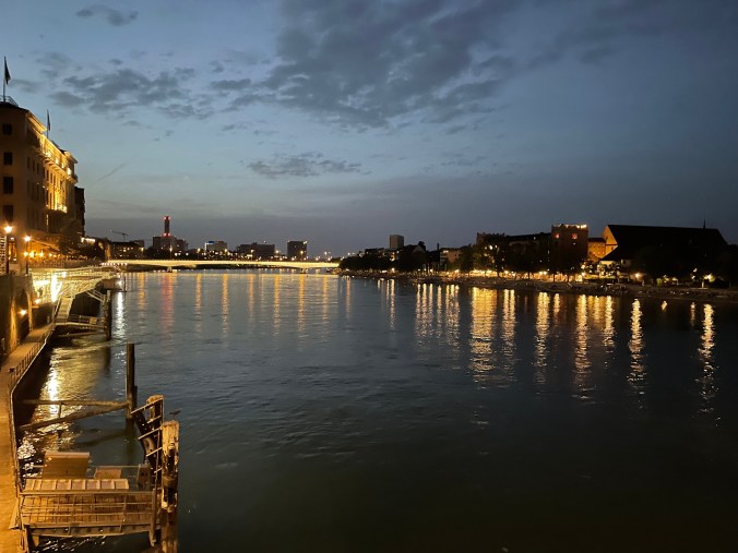 View Of The Rhine on Our First Evening in Basel