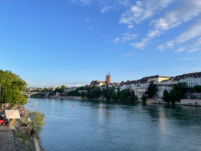 View OF Basler Munster From The Main Bridge Across The Rhine