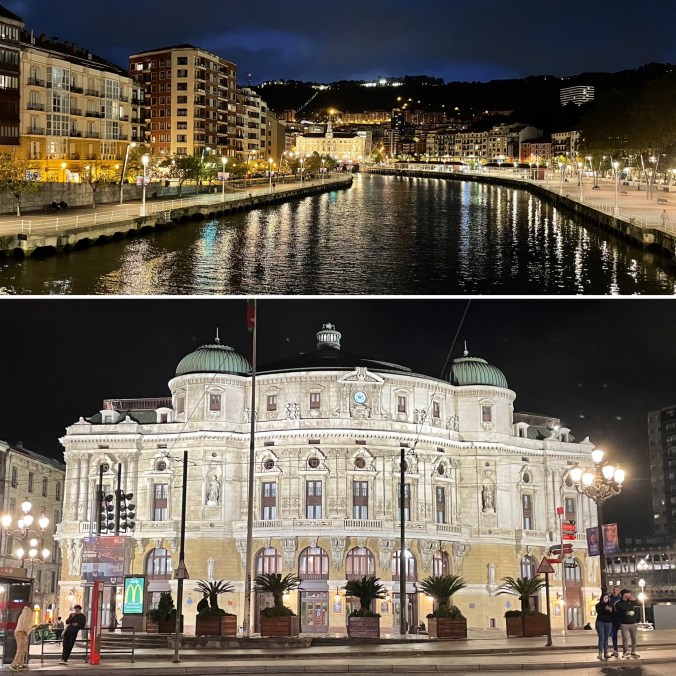 Night-time Bilbao (Ria De Bilbao and Theatre)