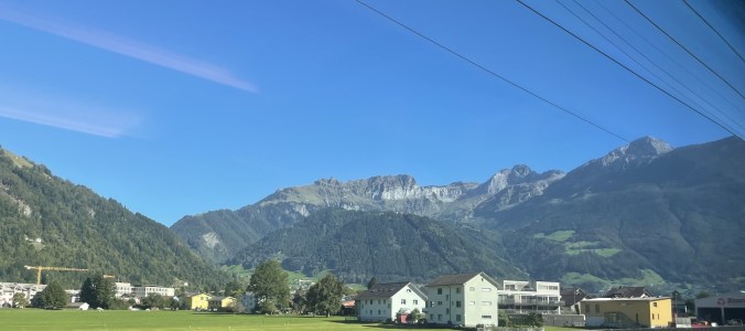 Travelling By Train Through The Alps